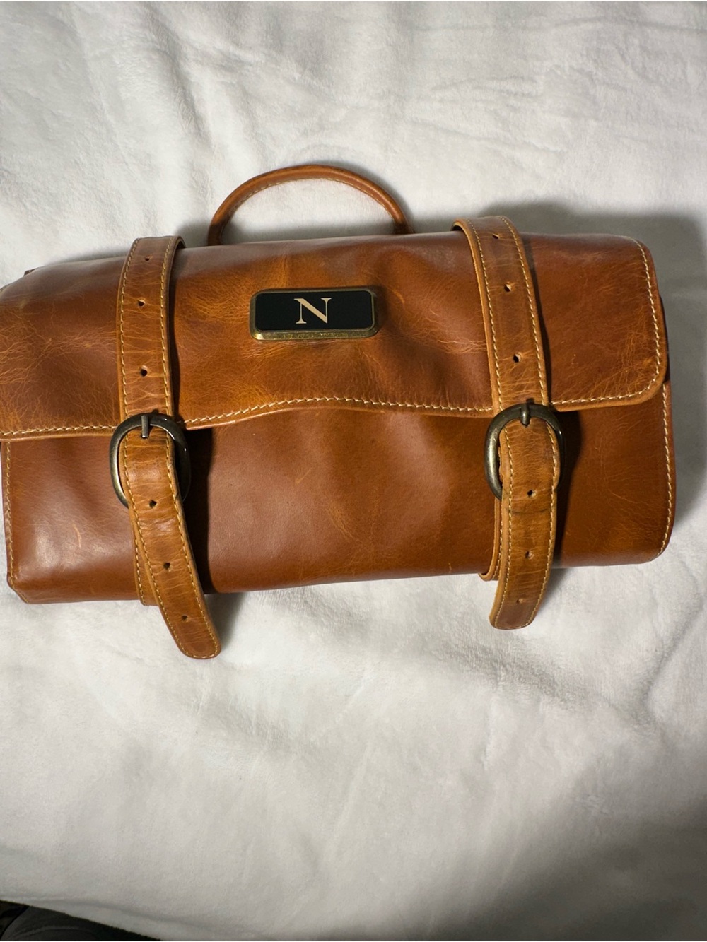 Canyon Outback Buffalo Mountain Hanging distressed Leather Toiletry Bag